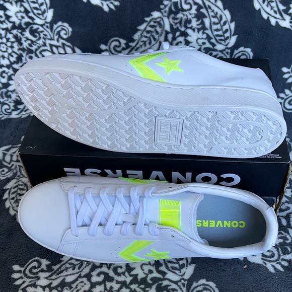 Converse Pro Leather OX White/Lemon Venom/White MEN`S - Picture 4 of 16